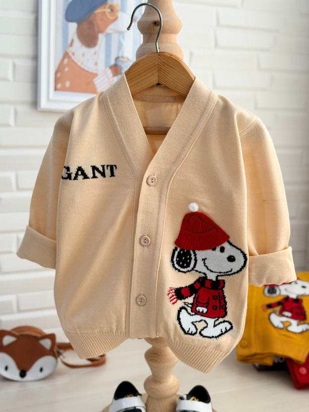 ژاکت پسرانه snoopy کلاه برجسته
