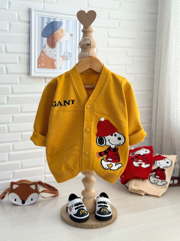 ژاکت پسرانه snoopy کلاه برجسته