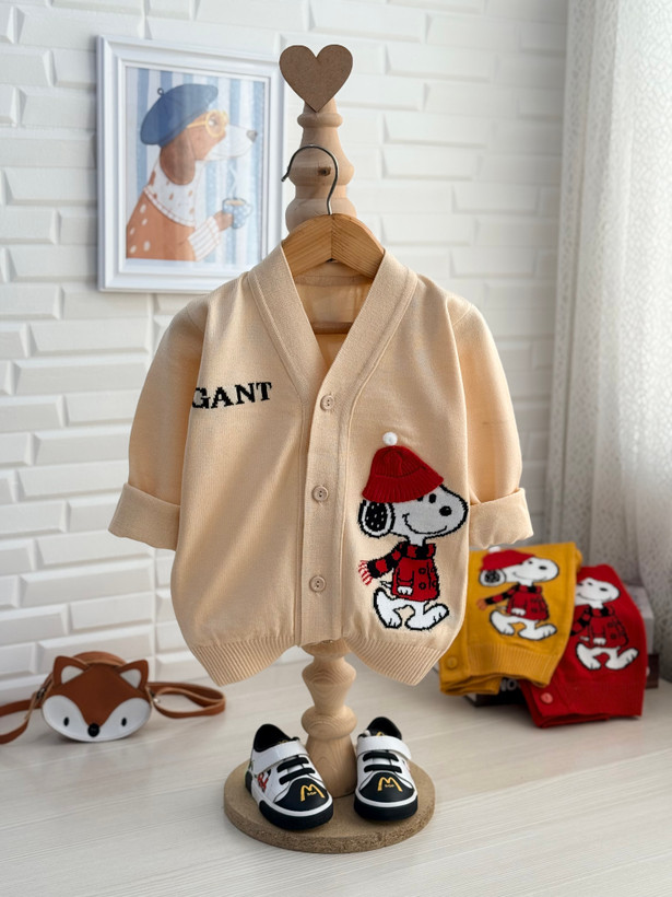 ژاکت پسرانه snoopy کلاه برجسته