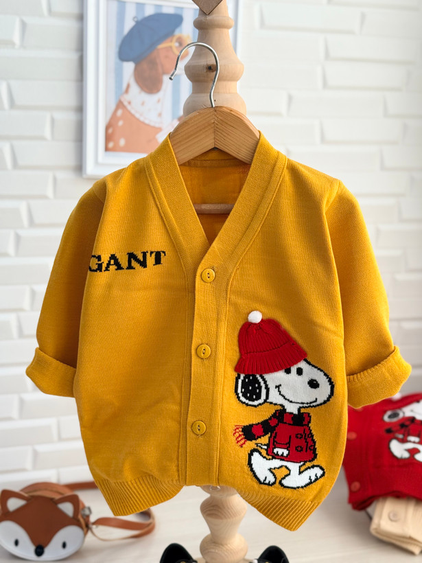ژاکت پسرانه snoopy کلاه برجسته